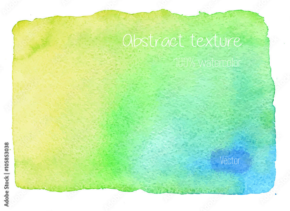 Obraz premium Real watercolor abstract, hand painted watercolor background, texture. Wet brush painted red, green and yellow vector illustration. Unique colorful vector graphic design template.