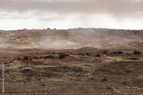 Geothermal area, sulfur field on Iceland
