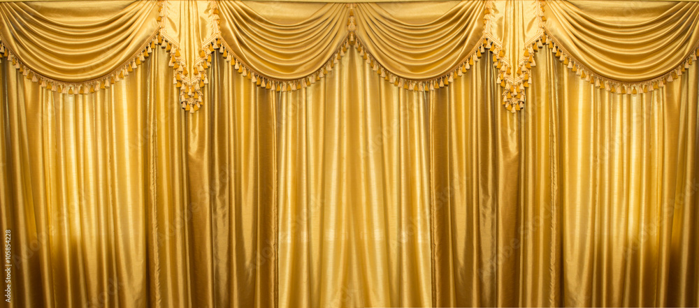 luxury yellow Gold curtains texture background on theatre cinema stage  wallpaper Stock Photo | Adobe Stock