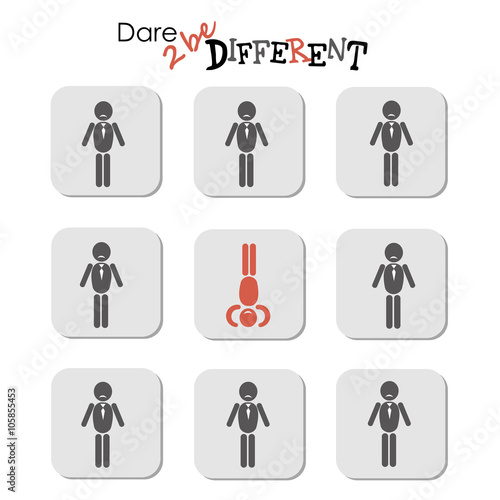 illustration of people icons, be different