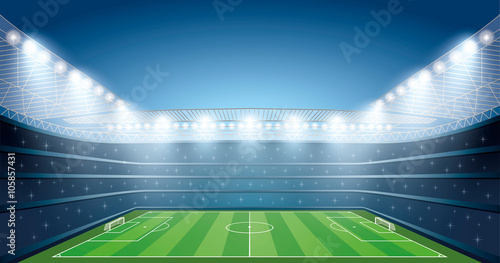 Soccer Stadium with spot lights.