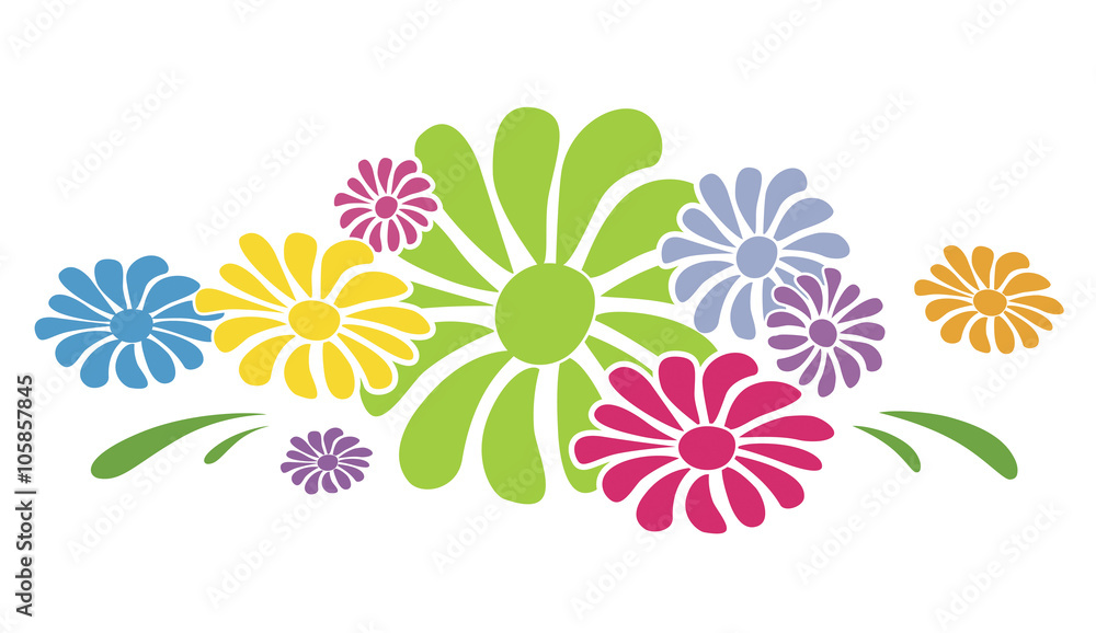 FLEURS FOND PRINTEMPS