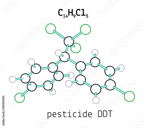 C14H9Cl5 pesticide DDT molecule