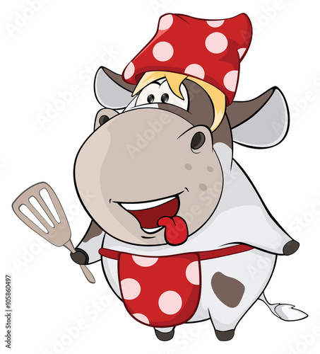 A small cow. Cartoon