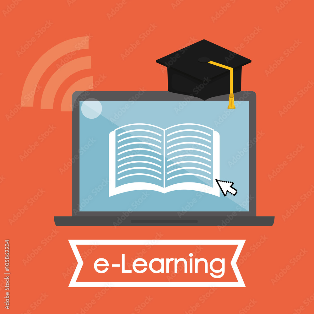 Fototapeta premium e-learning icon design