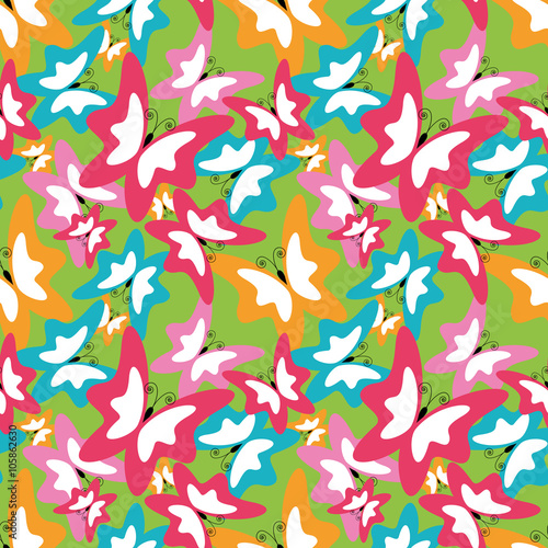  summer seamless pattern with butterfly. vector