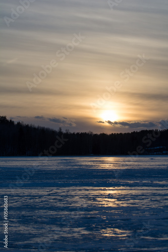 Lake in the evening, when sun goes down. © gekko1980