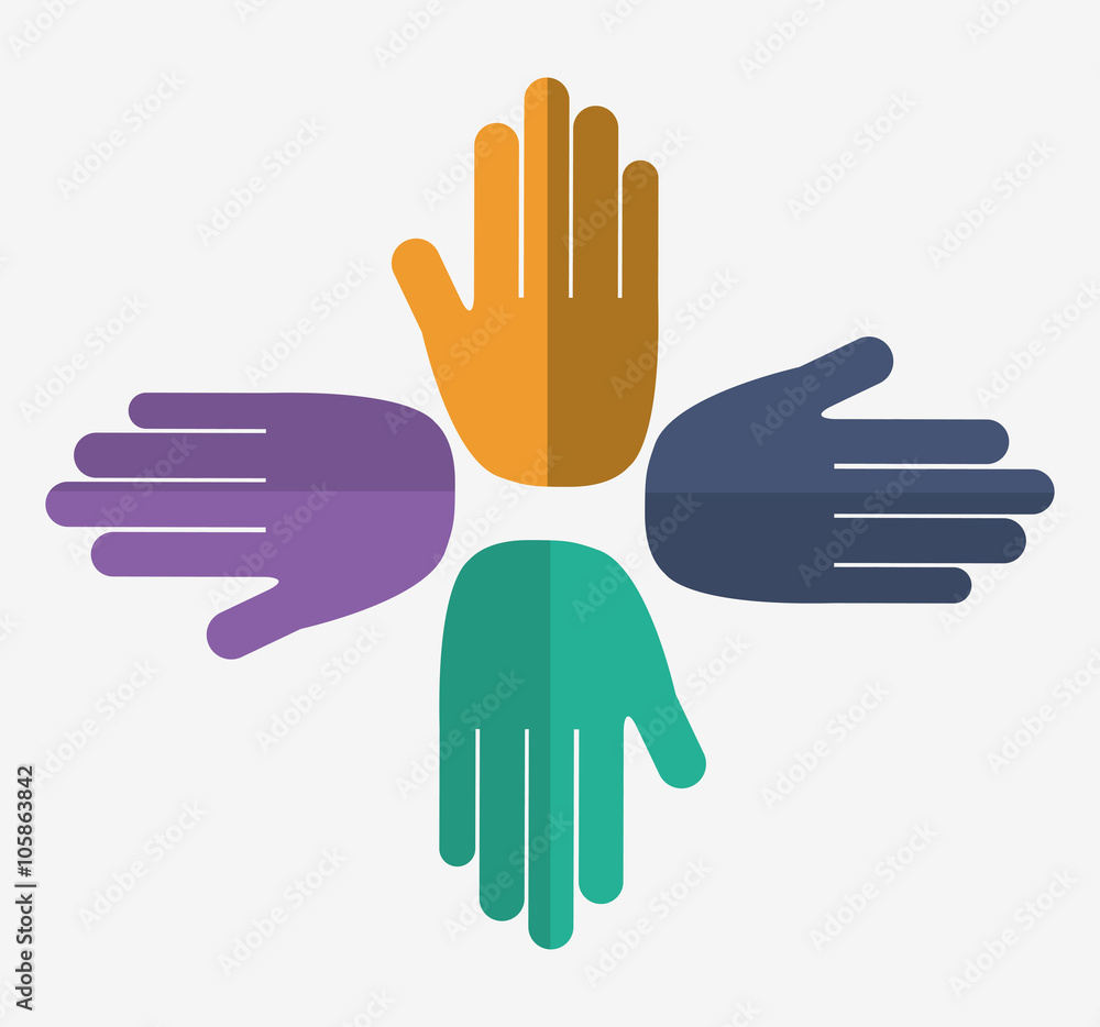 Teamwork and hand design Teamwork and hand design