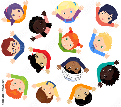Boys and girls Europeans, Africans, Chinese, Japanese, Russian,