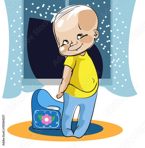 Little boy preparing  for sleep