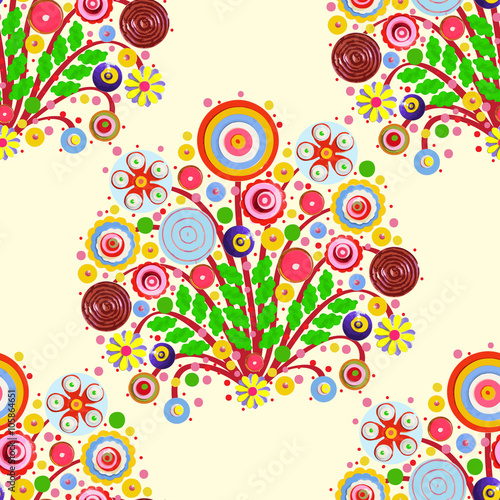 flowers  seamless pattern  endless floral background. Paint text