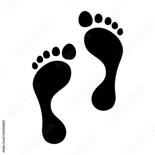 feet simple black icon