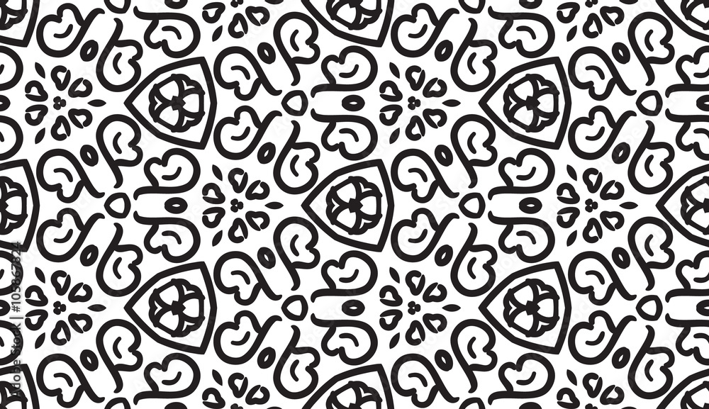 black and white ethnic seamless pattern black and white ethnic seamless pattern