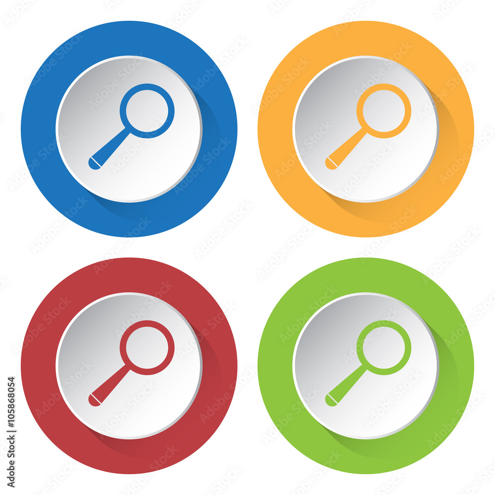 set of four icons - magnifier set of four icons - magnifier
