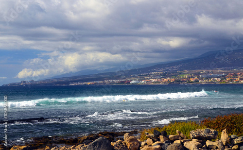 Beautiful view on Atlantic ocean and Costa Adeje,Tenerife,Canary Islands.