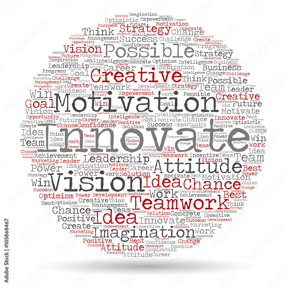 Conceptual creative business word cloud isolated
