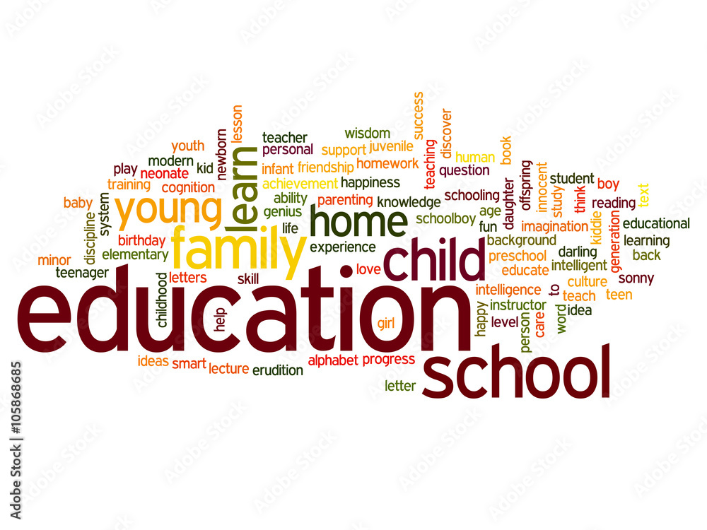 Conceptual education word cloud isolated Conceptual education word cloud isolated