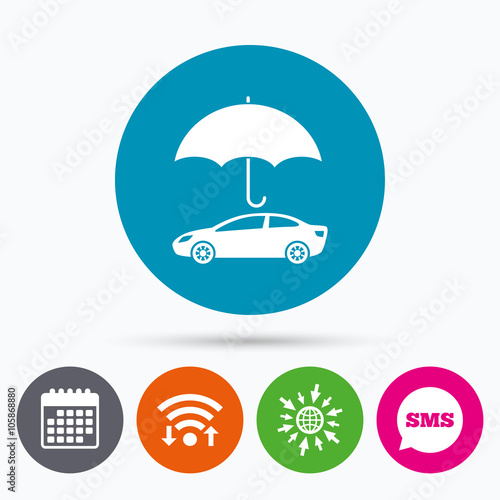 Car insurance sign icon. Protection symbol.