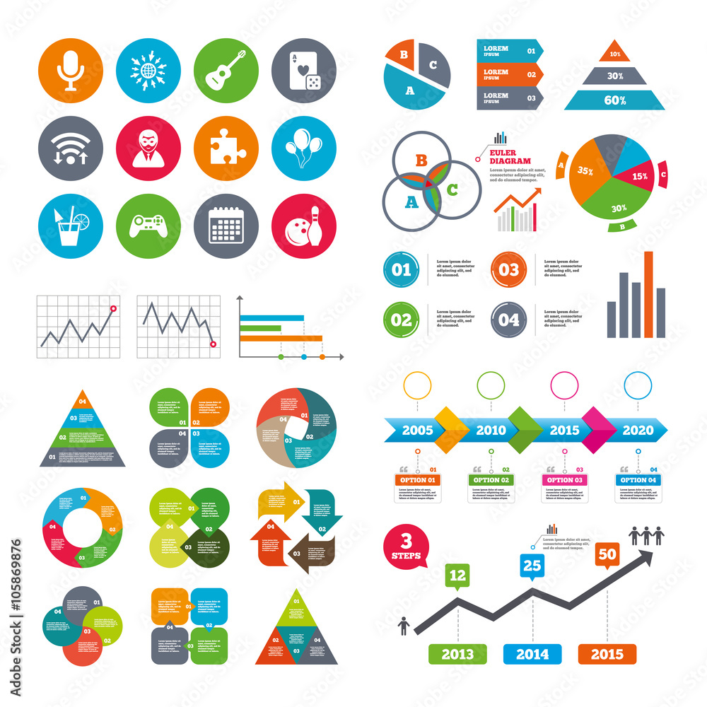 Game, bowling and puzzle icons. Entertainment. Game, bowling and puzzle icons. Entertainment.