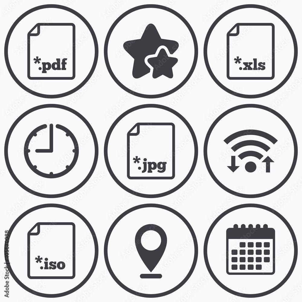 Document signs. File extensions symbols. Document signs. File extensions symbols.