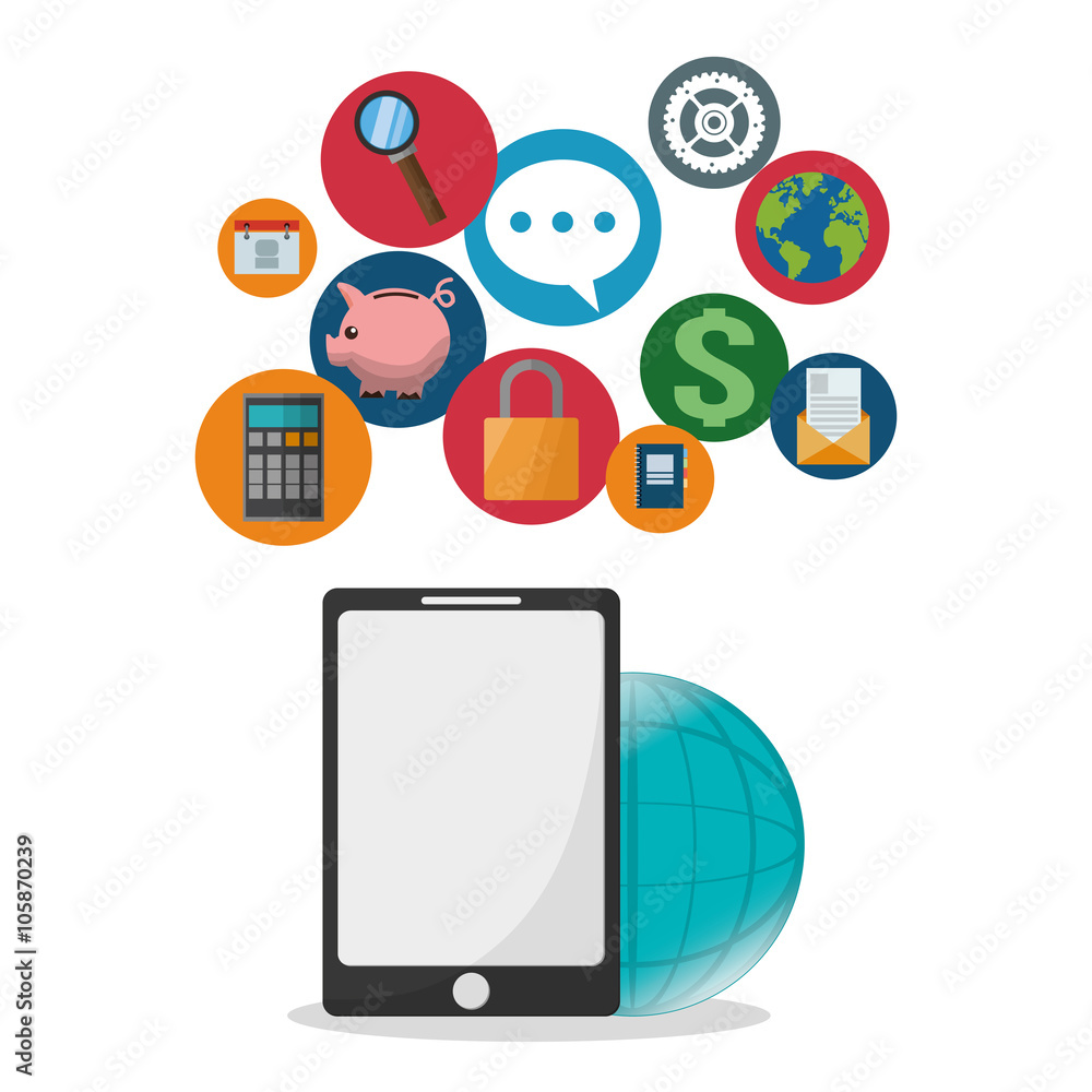 smartphone and icon set design smartphone and icon set design