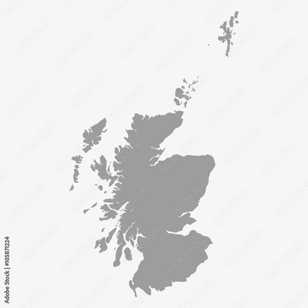 Map of Scotland in gray on a white background