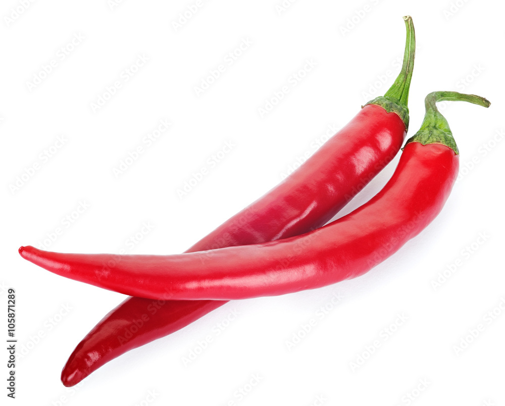 Red chili pepper isolated on a white background. Clipping path.