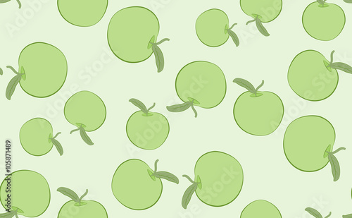 Fototapeta Naklejka Na Ścianę i Meble -  Vector seamless background of apples. Randomly scattered apples