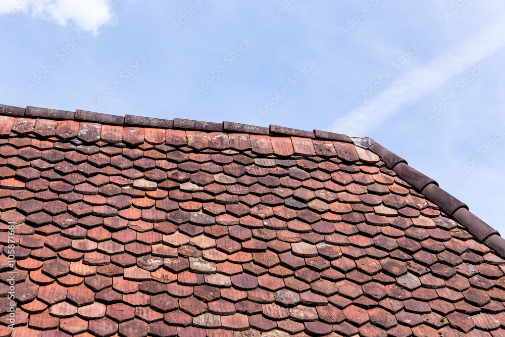 old roof shingles background