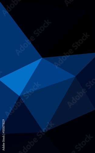 Dark blue polygonal design pattern, which consist of triangles and gradient in origami style.
