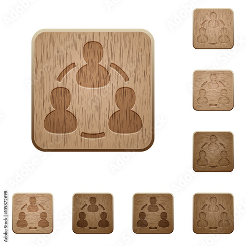 Online users wooden buttons