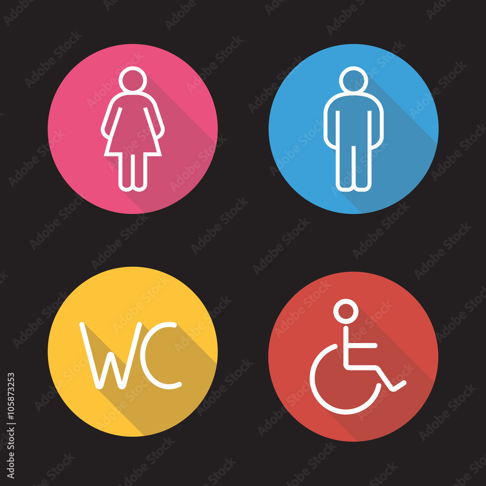 WC toilet entrance signs