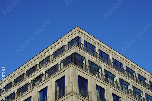 Modern building in Berlin-Mitte photographed from ground level