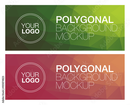 Horizontal polygonal banners