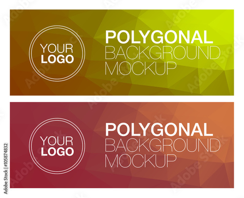 Horizontal polygonal banners