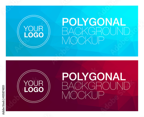 Horizontal polygonal banners