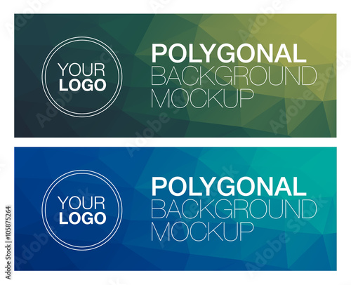Horizontal polygonal banners