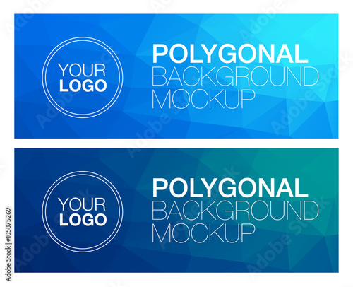 Horizontal polygonal banners