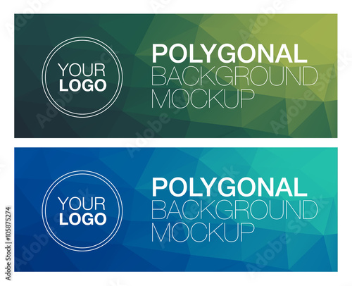 Horizontal polygonal banners