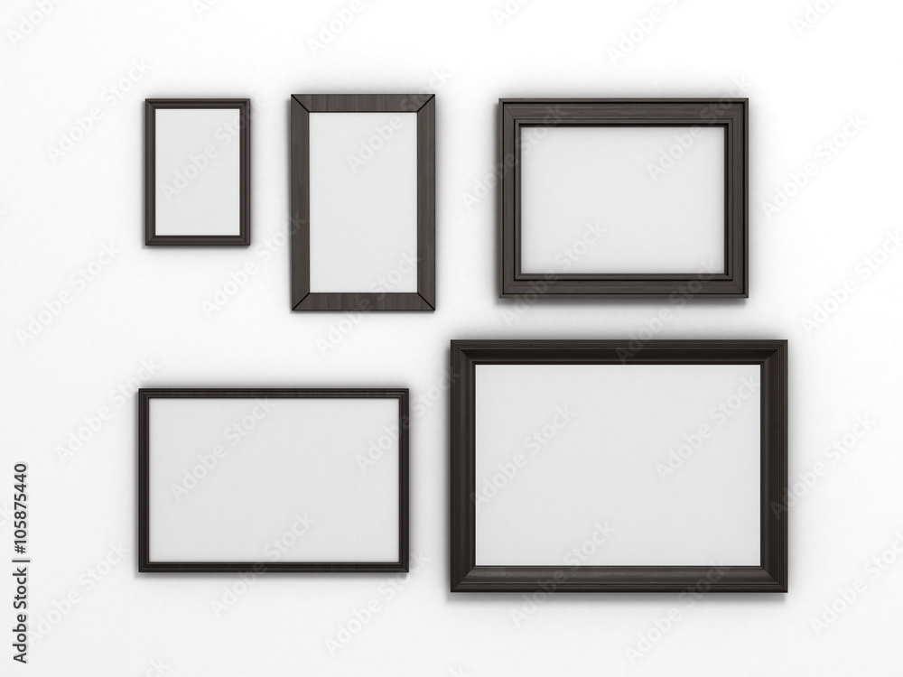 set of black frames of different sizes on a white background set of black frames of different sizes on a white background