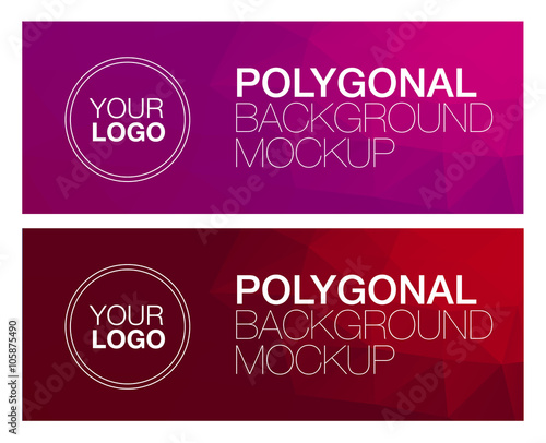 Horizontal polygonal banners