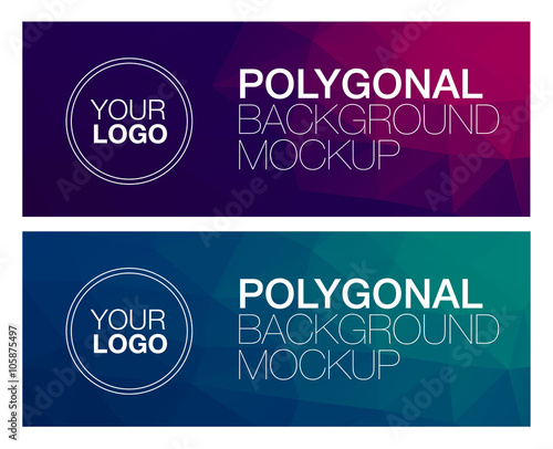 Horizontal polygonal banners