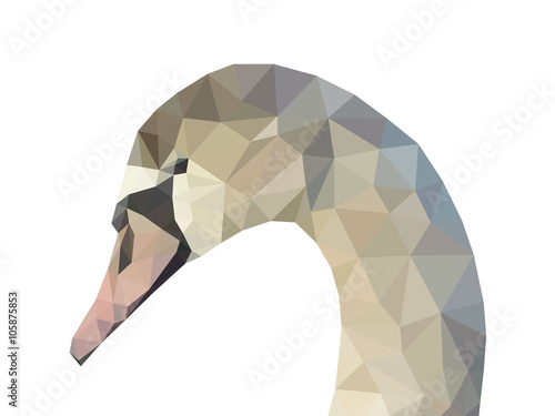 low poly swan