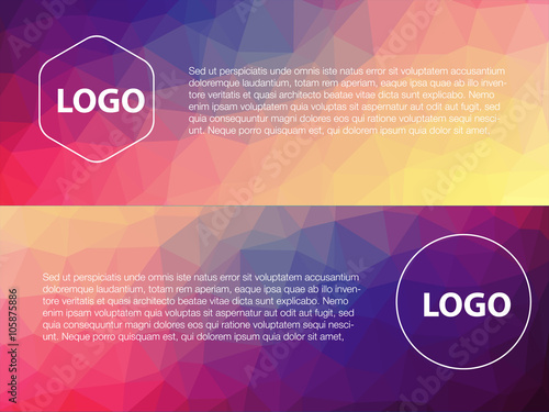 Horizontal polygonal banners