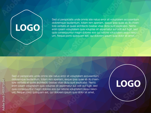 Horizontal polygonal banners