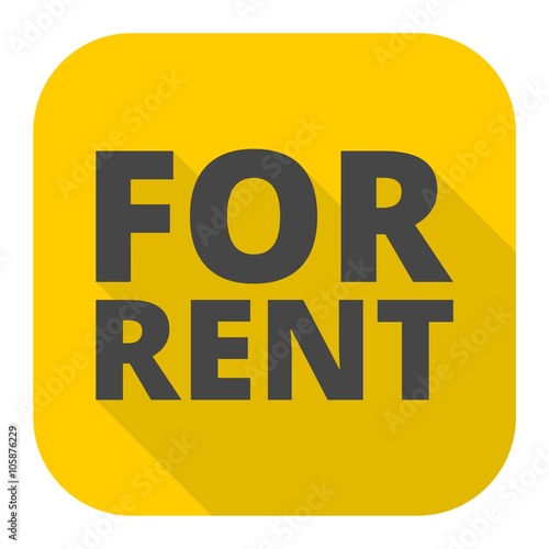 For rent icon with long shadow