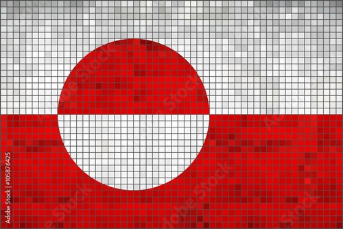 Flag of Greenland - Illustration, 
Greenland national flag created in grunge style, 
Greenlandian Flag Garland, 
Greenland flag in mosaic,
Abstract grunge mosaic vector