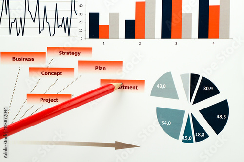 Fotografija colorful graphs, charts, marketing research and business annual