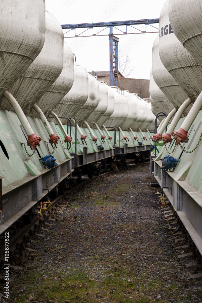 Naklejka premium freight cars lined up at the station