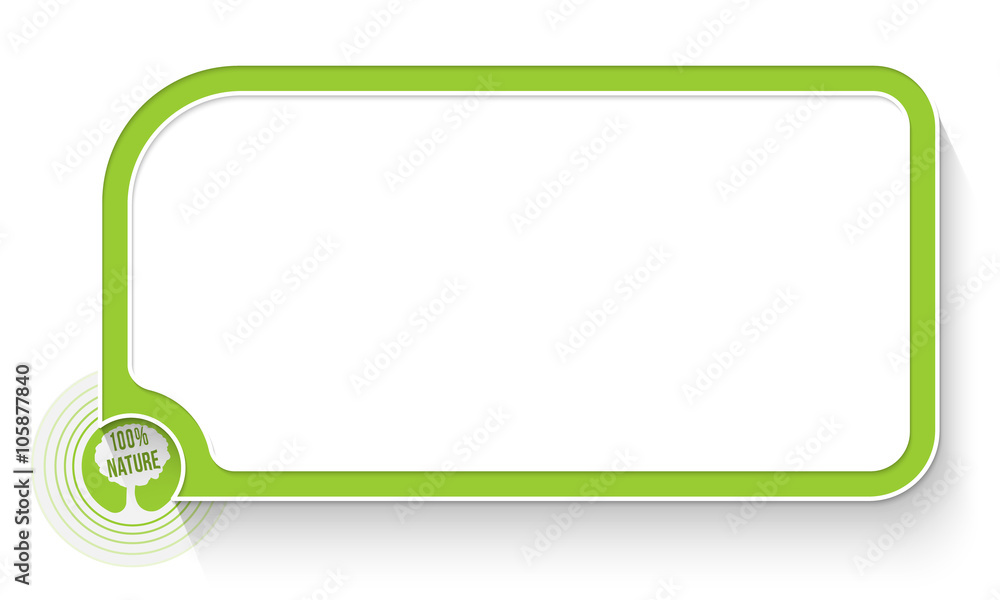 Green text box for your text and tree symbol Green text box for your text and tree symbol